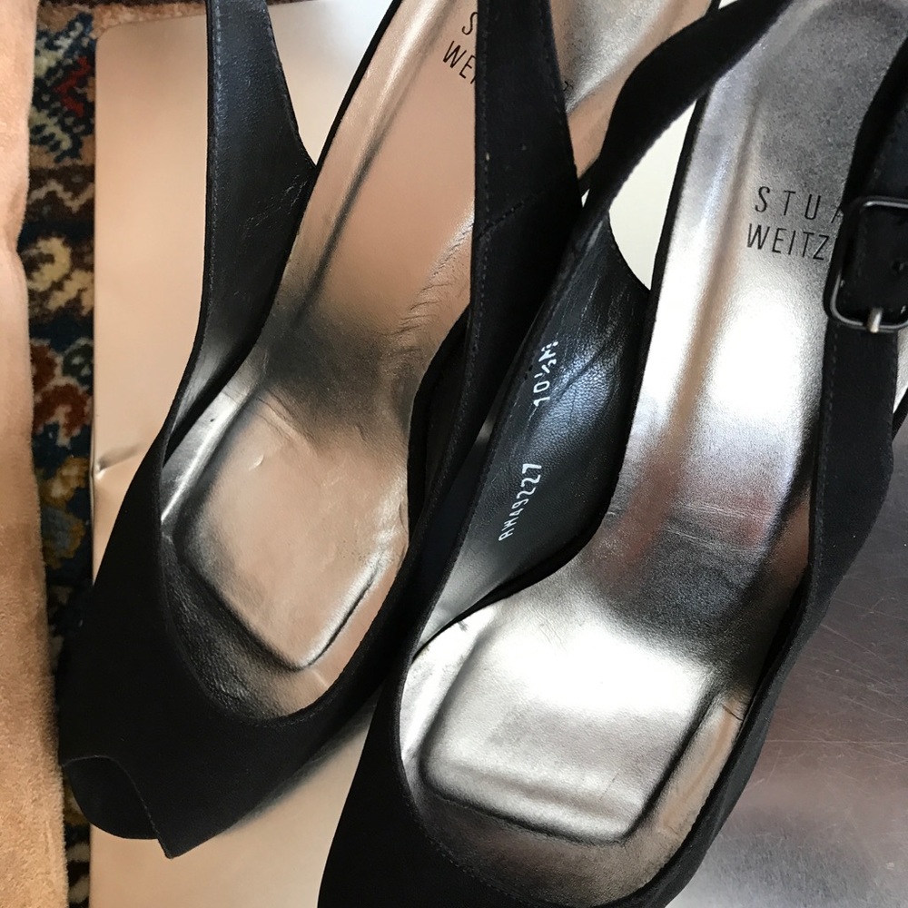 Silk Platform Stuart Weitzman Blk 10 Like New - image 3